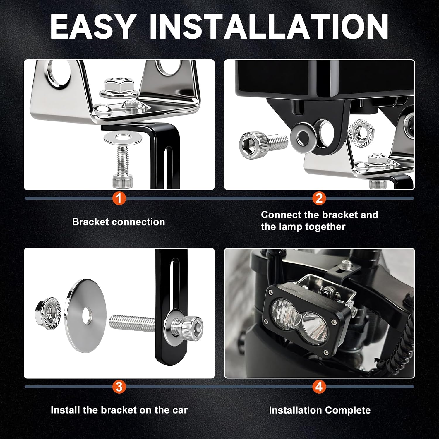 LED Headlight Upgrade Kit Waterproof 3 Pin for Ridstar Q20/Q20 Lite/Q20 Pro with Mount Bracket Front Light Plug and Play Headlight 20W 6000-6500K High Beam Light (White)