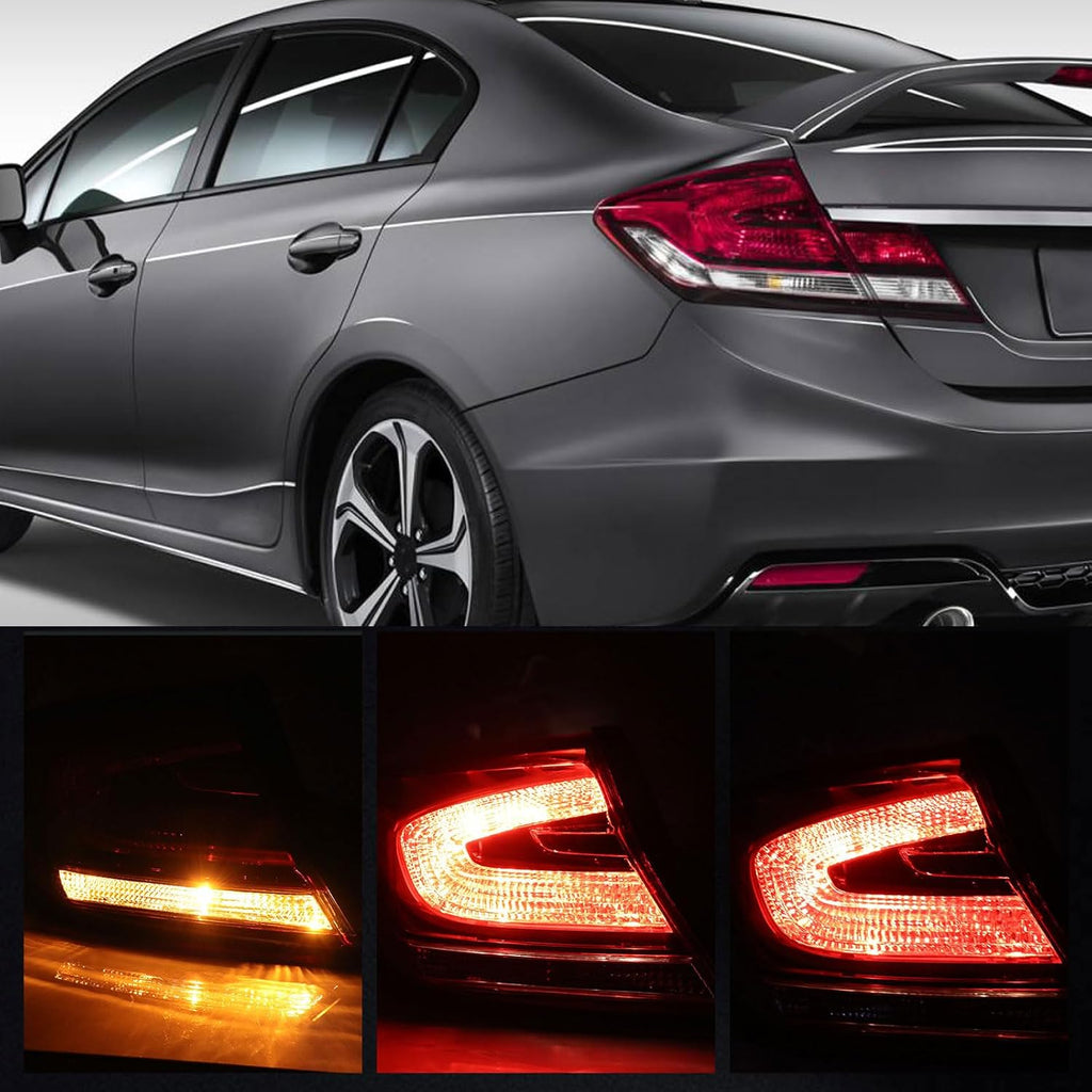 Tail Light Assembly Compatible With 2014 2015 Honda Civic 4 Door Outer Left Driver Taillight Replace 33550TR0A51