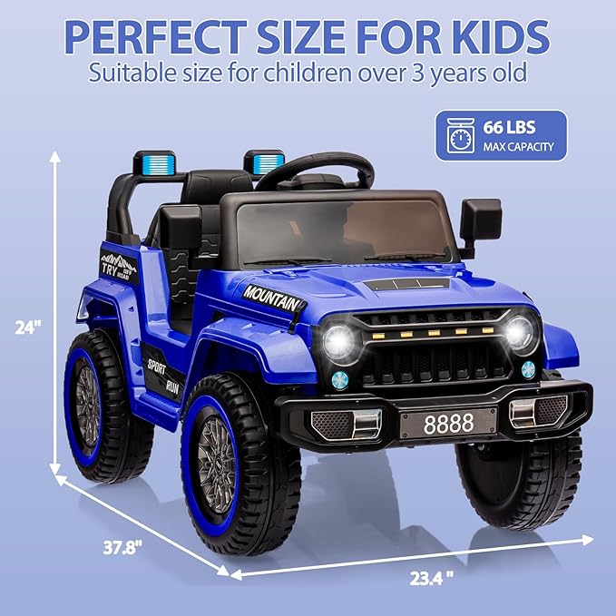 12V Kids Ride on Truck Car, w/Parent Remote Control, Twin 35w Motors, 3 Speeds - Image 4