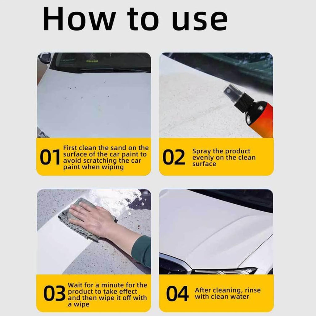 Bird Poop Remover Car - Birds Poop Remover Cleaning Spray, Car Detail Spray 100ml Cleaning Supplies, Vehicle Exterior Cleaner for Stickers, Tree Sap, Bird Droppings