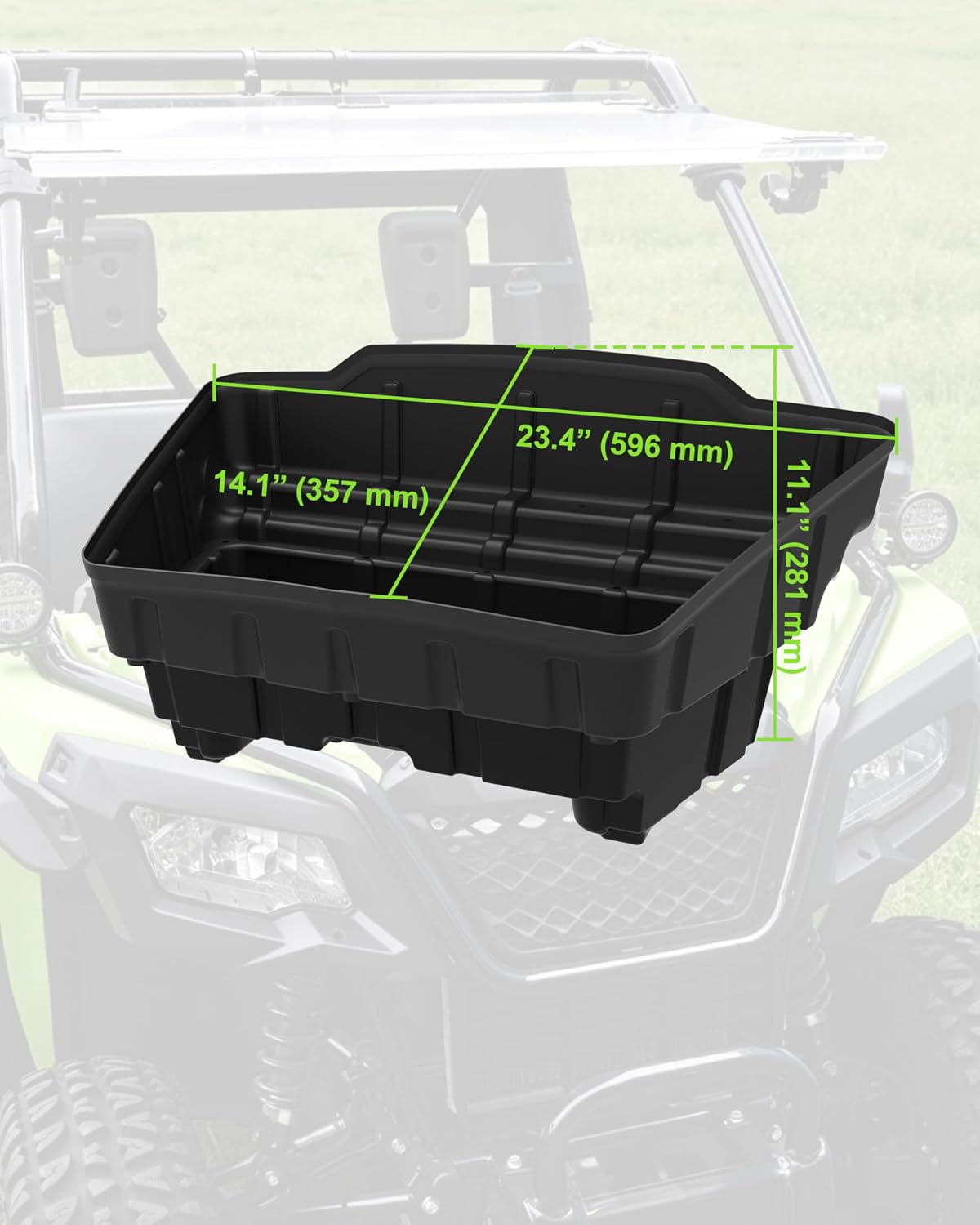 Under Hood Storage Box for Honda Pioneer 500 520, 19L Durable PP Front Underhood Tray Tool Box with Rubber Seal for Honda Pioneer 500 2015-2023/520 2021-2026 UTV Accessories
