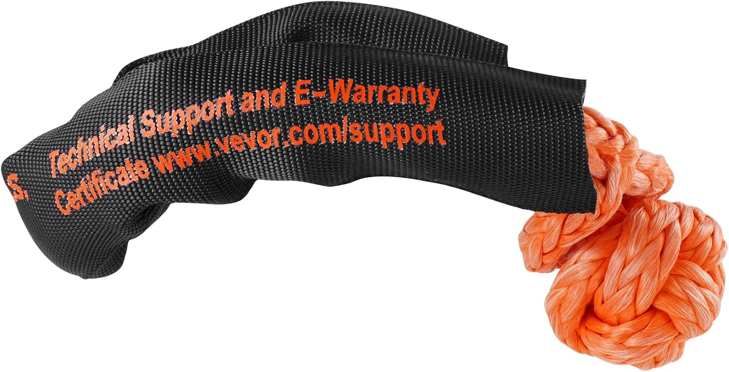 VEVOR 2-Pack Synthetic Soft Shackle, 1/2" x 22" - 44,092 lbs (20 Ton) Breaking Strength, Heavy Duty Recovery Tow Shackles with Extra Sleeves & Storage Bag for UTV,ATV,Trucks,Off-Road Vehicles,Orange