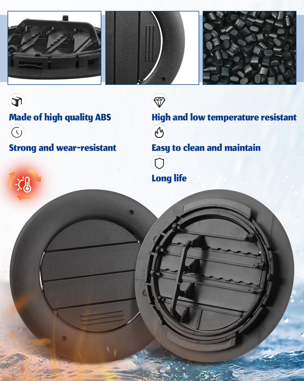 ANODZU BB5Z-19893-CA Headliner Rear Ceiling AC Air Vent Louver Fit for Ford Explorer 2011-2019, for Police Interceptor Utility 2013-2015 Fit for Lincoln MKT 2013-2019, Black 2 Pack