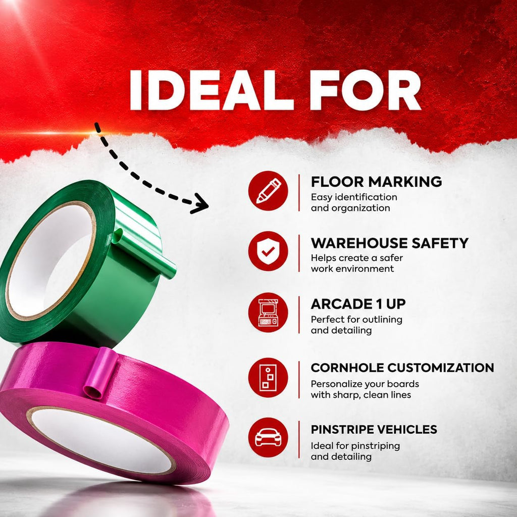 MAT Vinyl Marking Tape Terracotta - 3/8 inch x 36 yds. for Safety Floor Marking (School Gym, Restaurants, Warehouse), Dance Floor Splicing, Pinstriping Cars & Boats