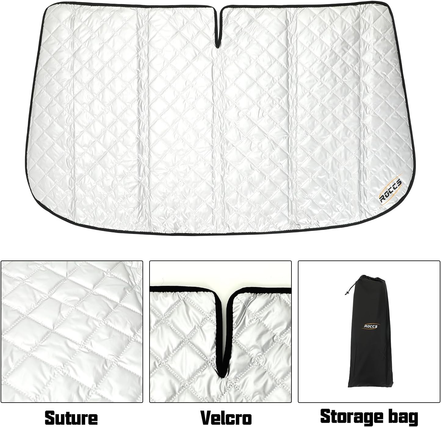 ROCCS Thickest Windshield Sun Shade fit for 2014-2026 Dodge RAM ProMaster Full Size Cargo Van, Diamond Foldable ProMaster Sunshade Front Window Sun Visor Protector Blocks UV Rays Keep Your Car Cooler