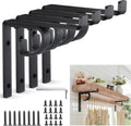 hicarer 4 pcs single shelf brackets with curtain, main product view