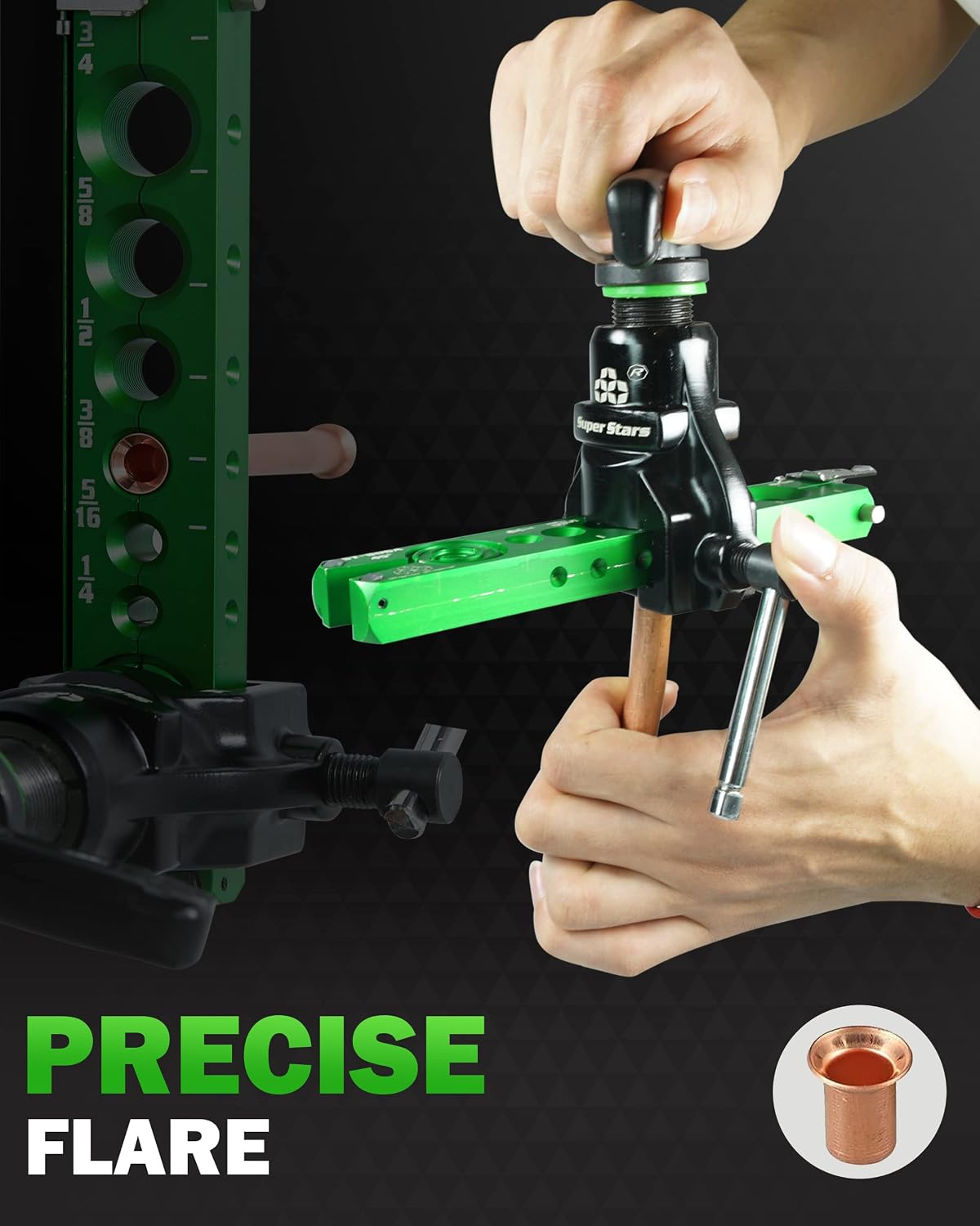 super stars flaring tool kit 1/4in - 3/4in, side view