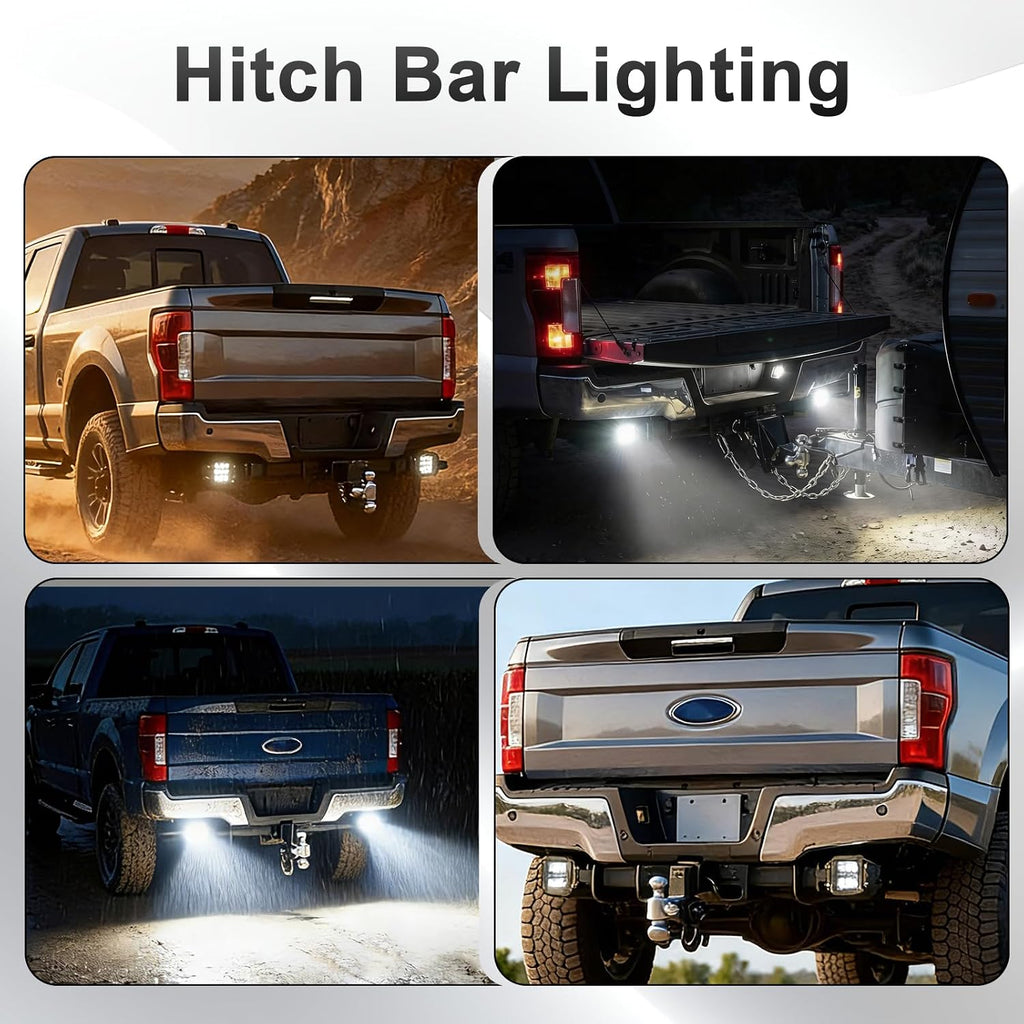 2Pcs Hitch Bar Reverse Lights for F250/F350/F450 Superduty (2008-2026) With 45W LED Reverse Light, No Drilling Required, Suitable for 2.5-Inch Interfaces