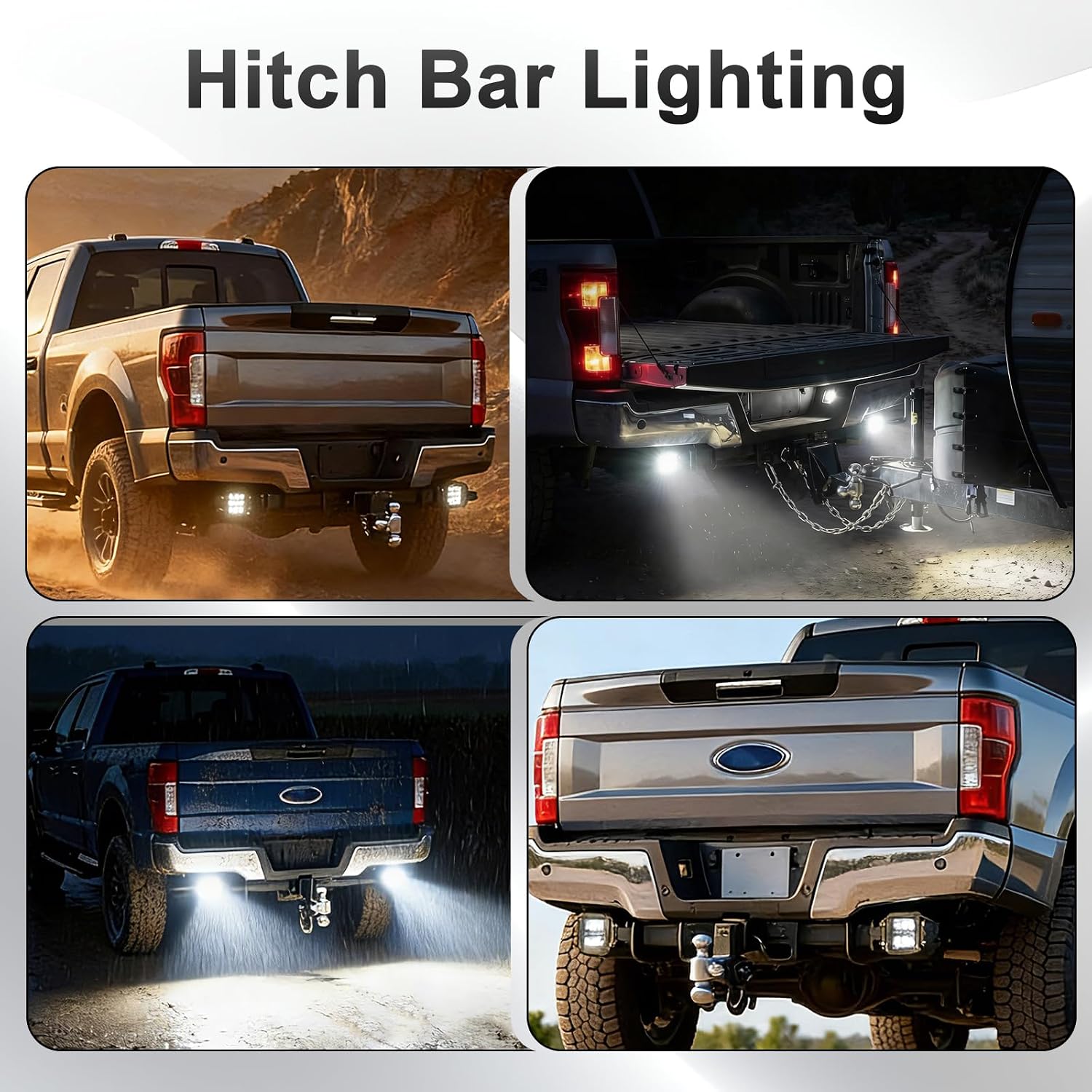 2Pcs Hitch Bar Reverse Lights for F250/F350/F450 Superduty (2008-2026) With 45W LED Reverse Light, No Drilling Required, Suitable for 2.5-Inch Interfaces