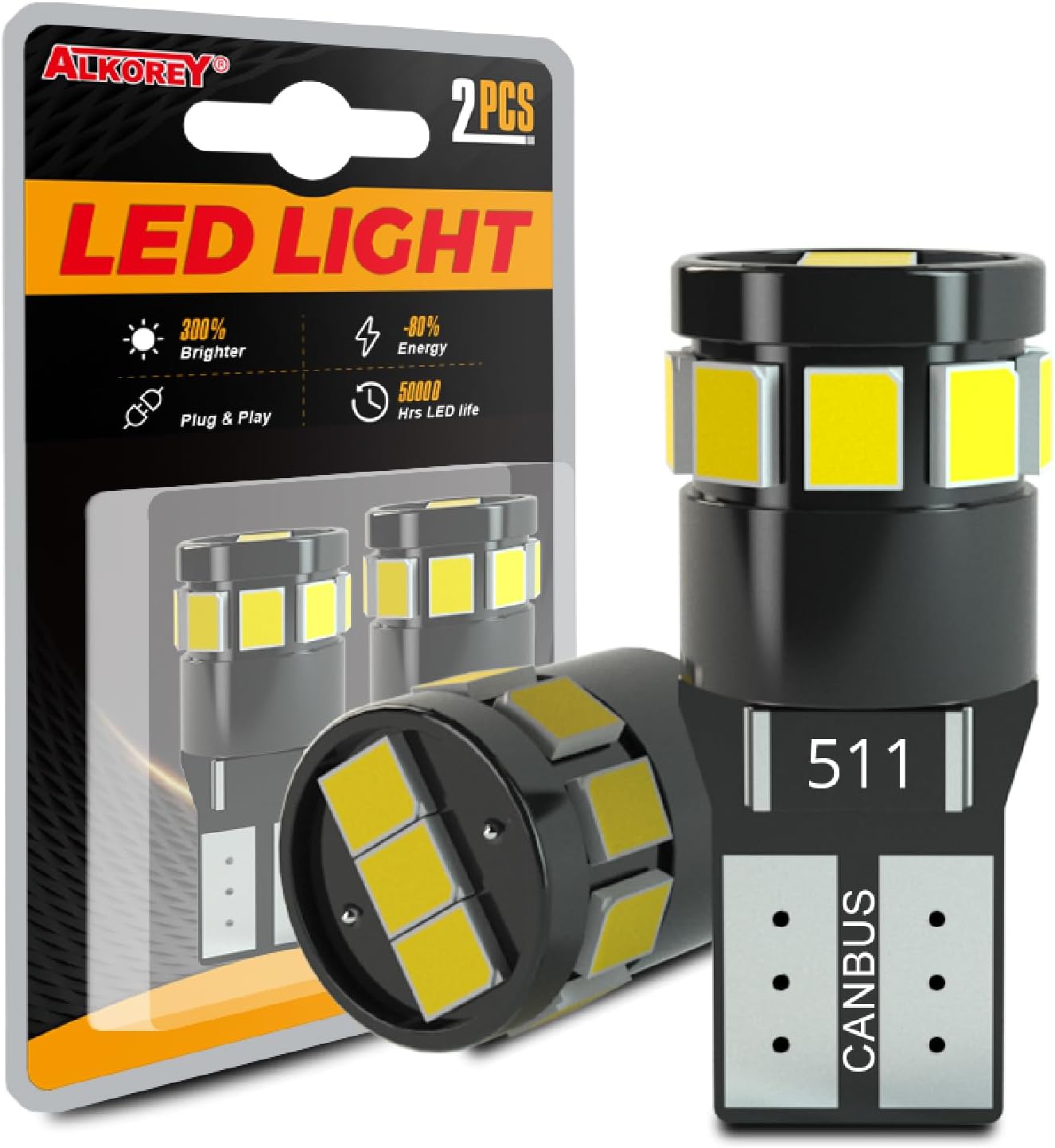 T10 W5W 194 LED For License Plate Light 168 175 2835 W5W T10 12-SMD 2835 Chipsets 6000K White for Car Dome Door Map Dash Courtesy Cargo License Plate Lights, Pack of 2