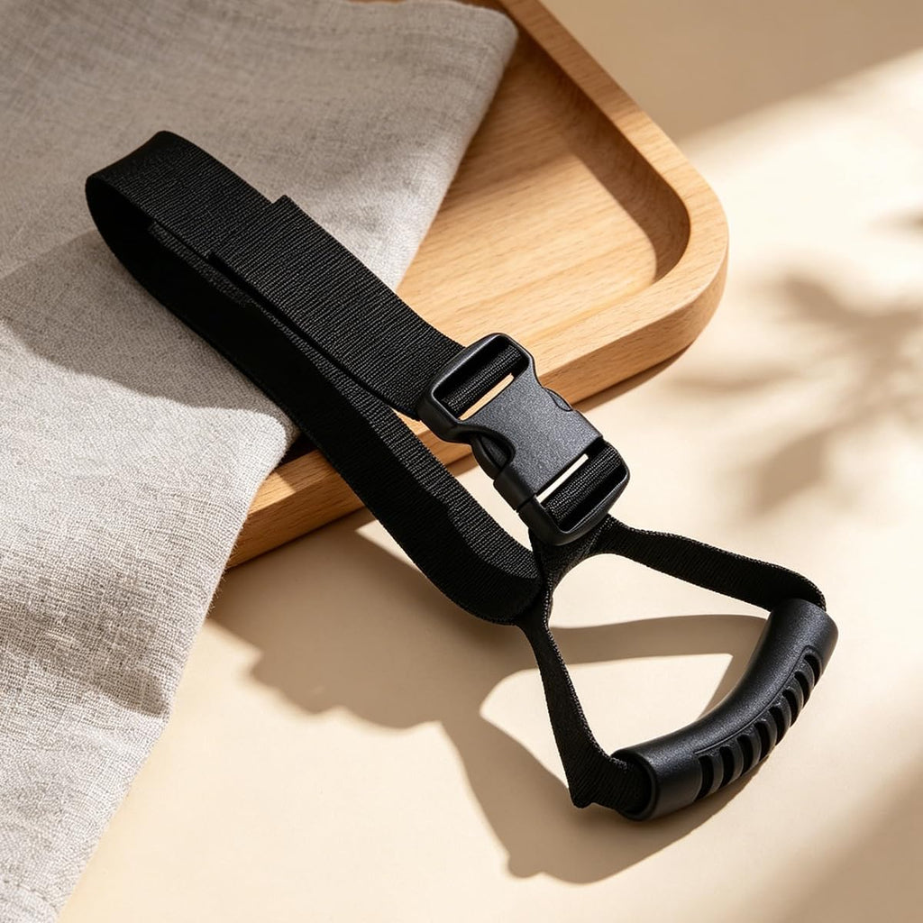 Car Door Handle Assist Strap, Adjustable Vehicle Entry Support Grab Grip Pouch Automotive Safety Cane Bar Accessory (Black)