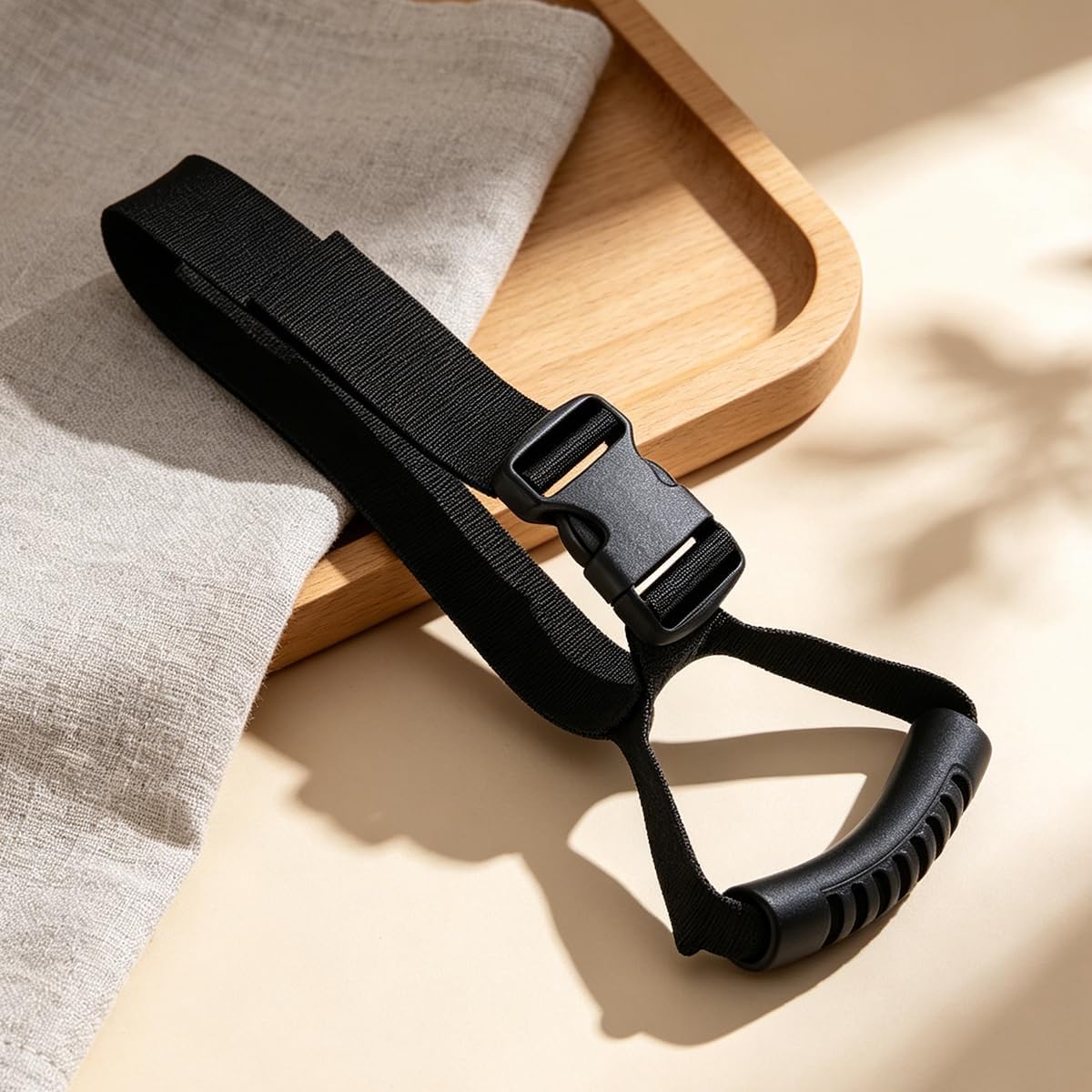 Car Door Handle Assist Strap, Adjustable Vehicle Entry Support Grab Grip Pouch Automotive Safety Cane Bar Accessory (Black)