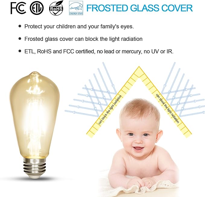 LED Edison Bulb, Antique 40W Vintage Bulb, E26 Non Dimmable Led Bulb 450 Lumens - Image 4