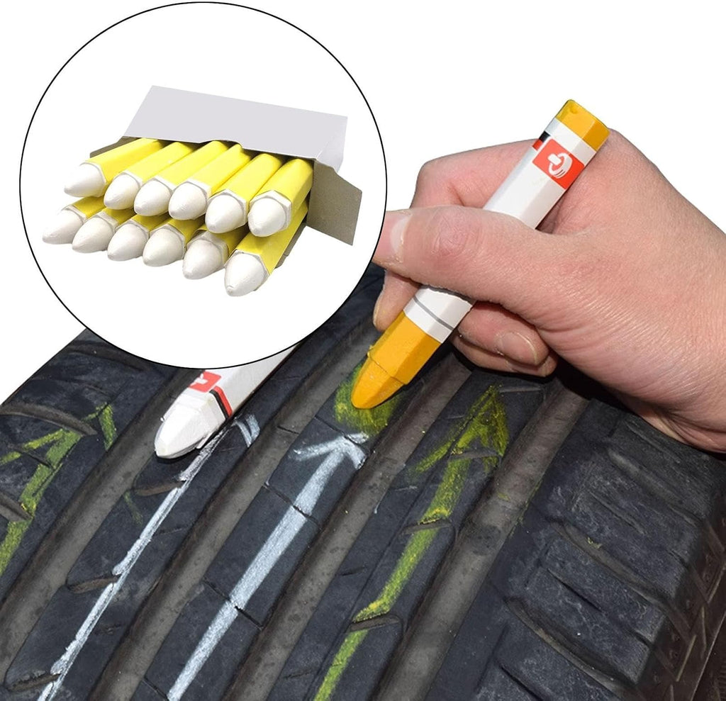 12 Pieces White Tire Marker Professional Portable Paint Pen for Car Tires