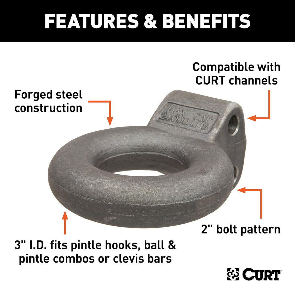 Curt Manufacturing 48660 12 Ton Forged 3 in Id Eye Adjustable Base