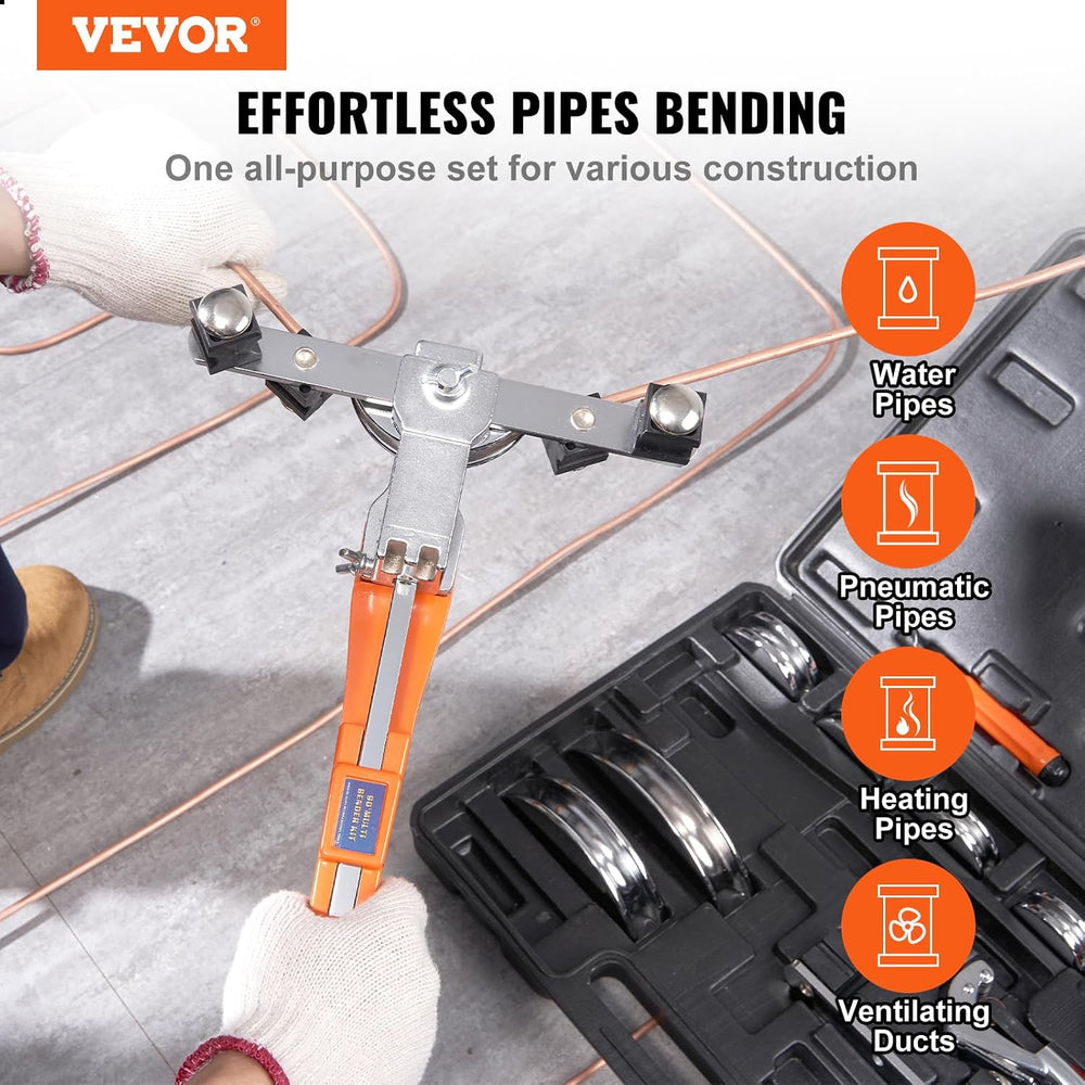 VEVOR Pipe Tube Bender, 1/4"-7/8" O.D. Ratcheting Tubing Bender, 90...