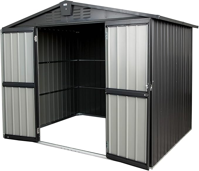 IKERY Galvanized Steel Storage Shed 8.2' x 6.2' by IKERY