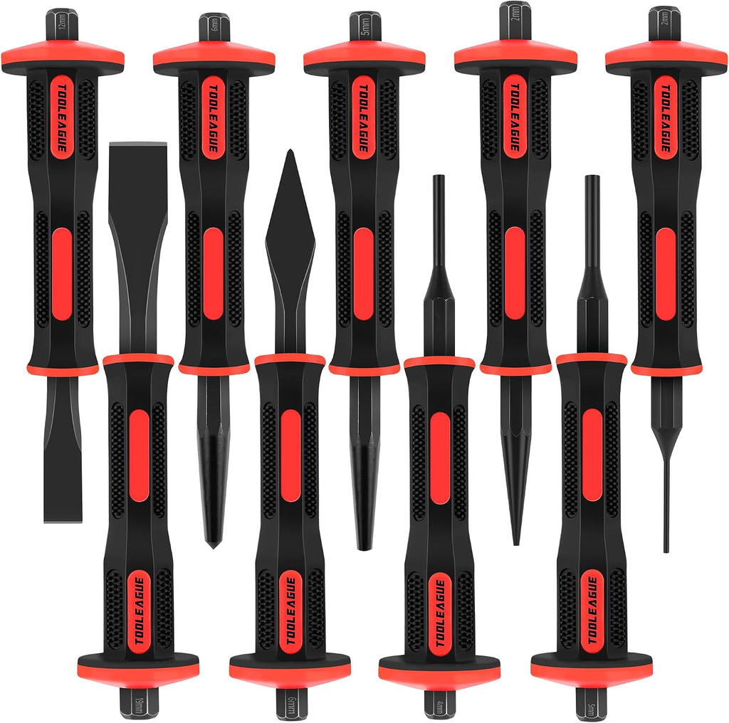 tooleague 9pcs punch and chisel set with hand, main product view