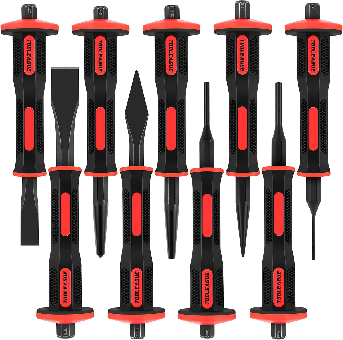 tooleague 9pcs punch and chisel set with hand, main product view