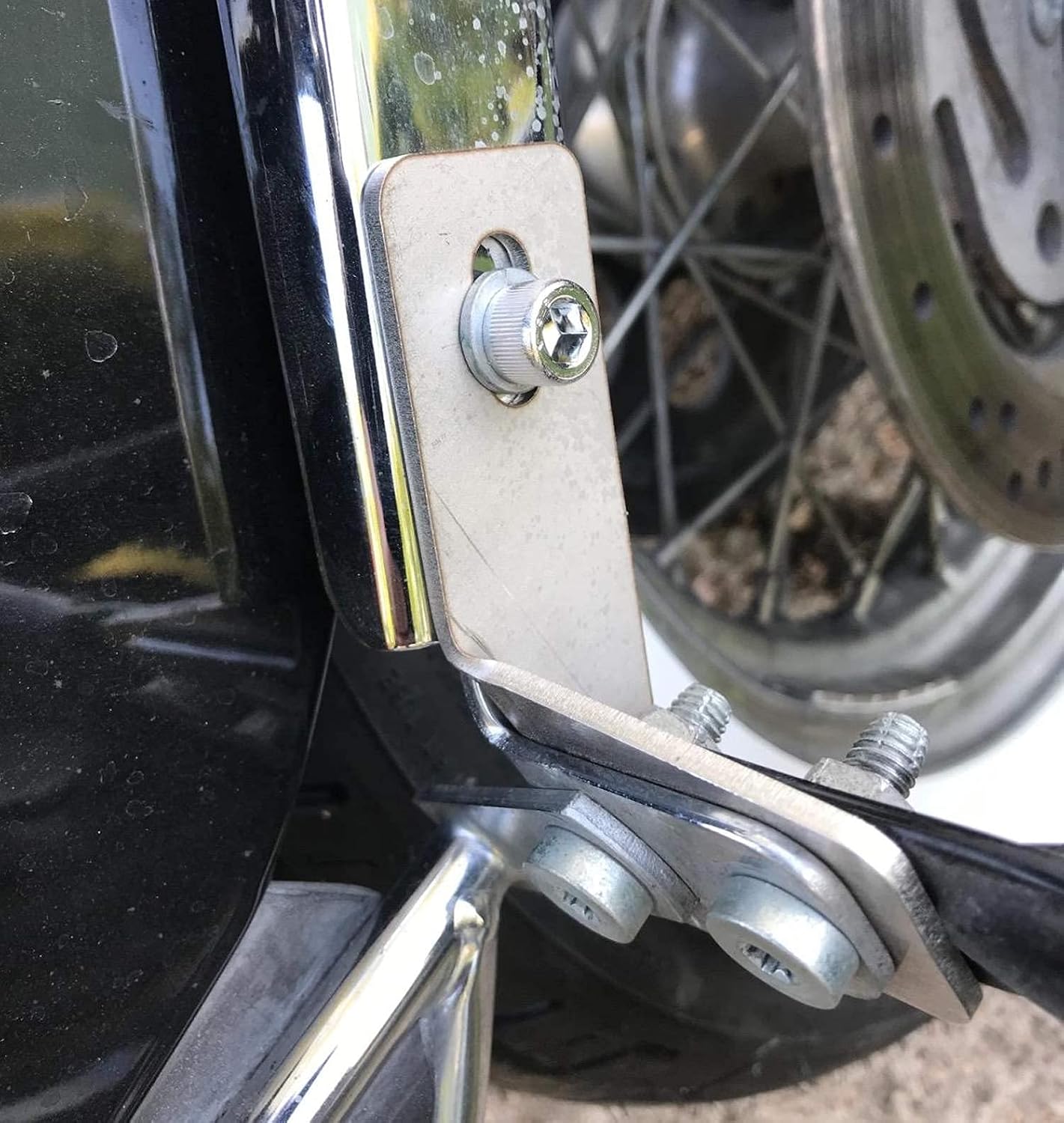 iJDMTOY 2pc Heavy Duty Stainless Steel Saddlebag Rail Support Bracket Struts Repair Kit Compatible with 1985-2008 Harley Davidson Touring Motorcycle