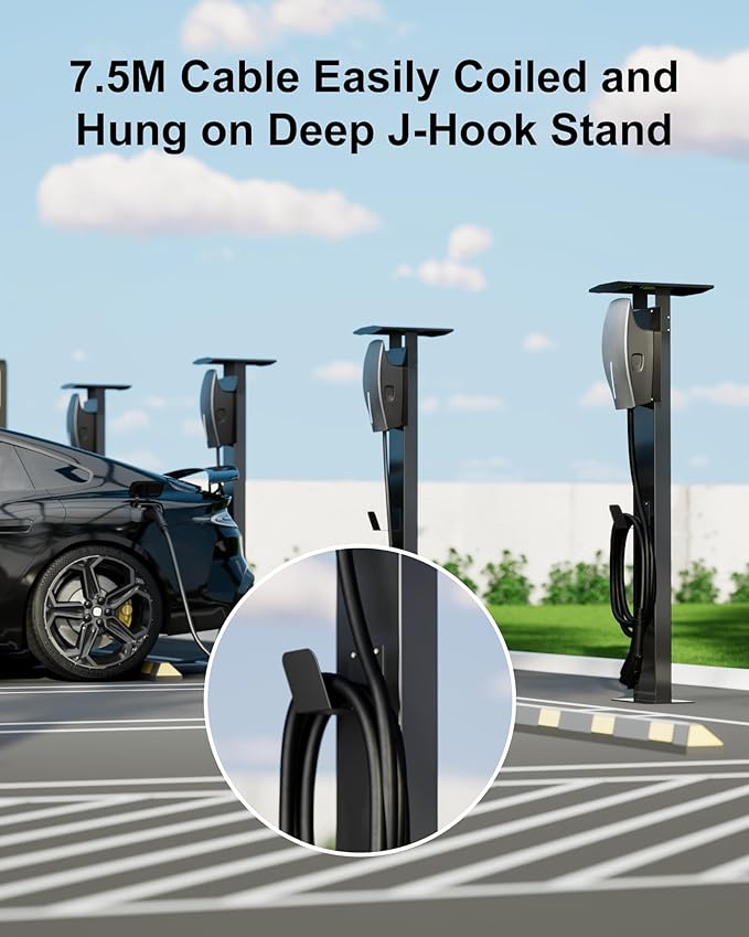 EV Charger Pedestal, Outdoor Electric Vehicle Charger Stand, Freestanding - Image 3