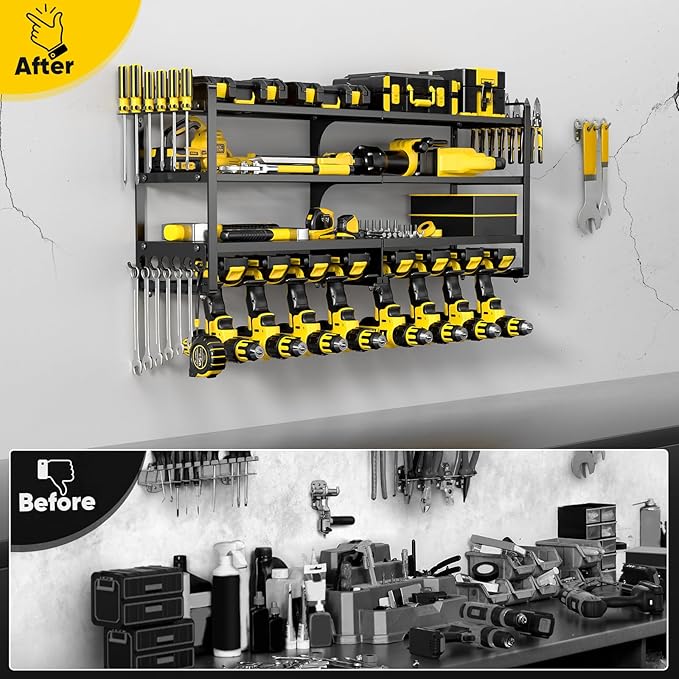 Large Power Tool Organizer Wall Mount, 4 Layers Heavy Duty Metal Loads 400lbs - Image 5
