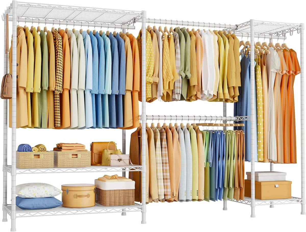ulifhome heavy-duty garment rack, adjustable clothing racks hanging, main product view