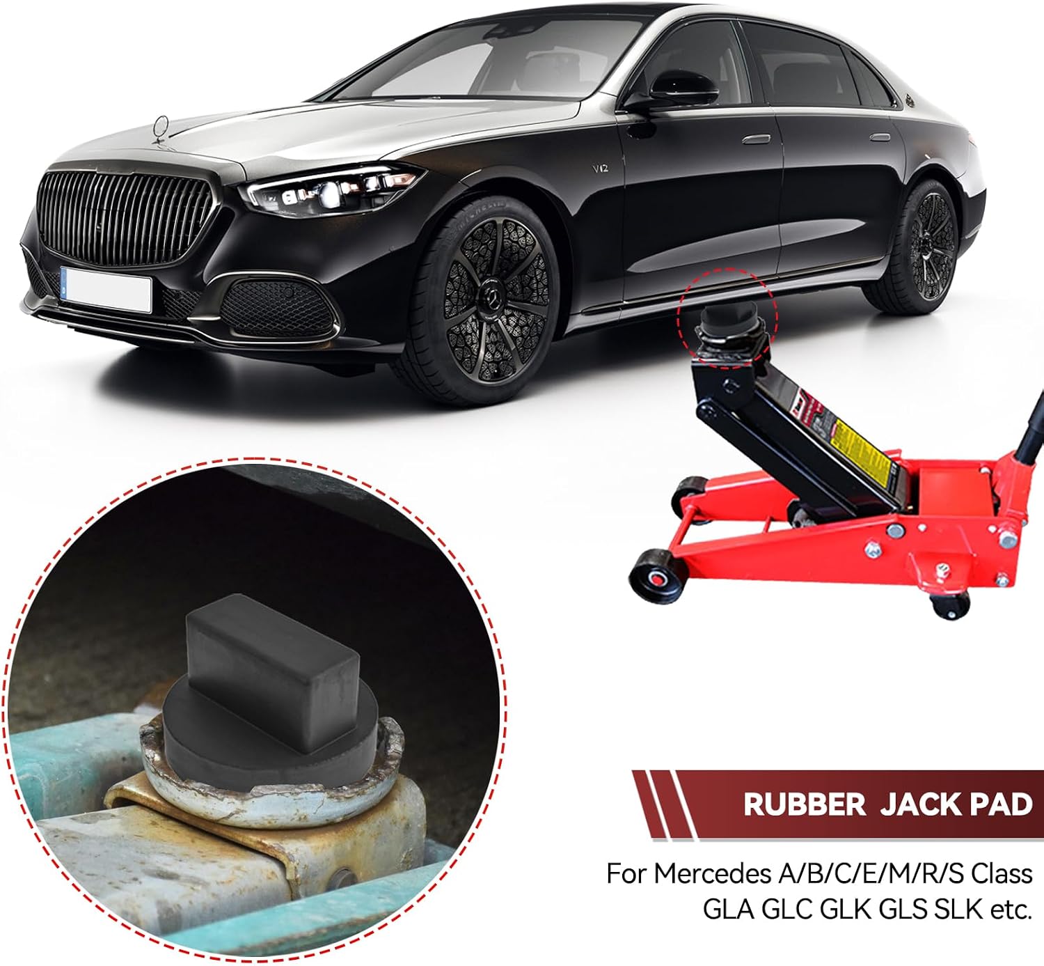 Rubber Jacking Point Jack Pad Frame Stand Adaptor for Mercedes Benz A B C E R S Class CLA CLC CLK GL GLA G GLE GLC M SL SLK SLR