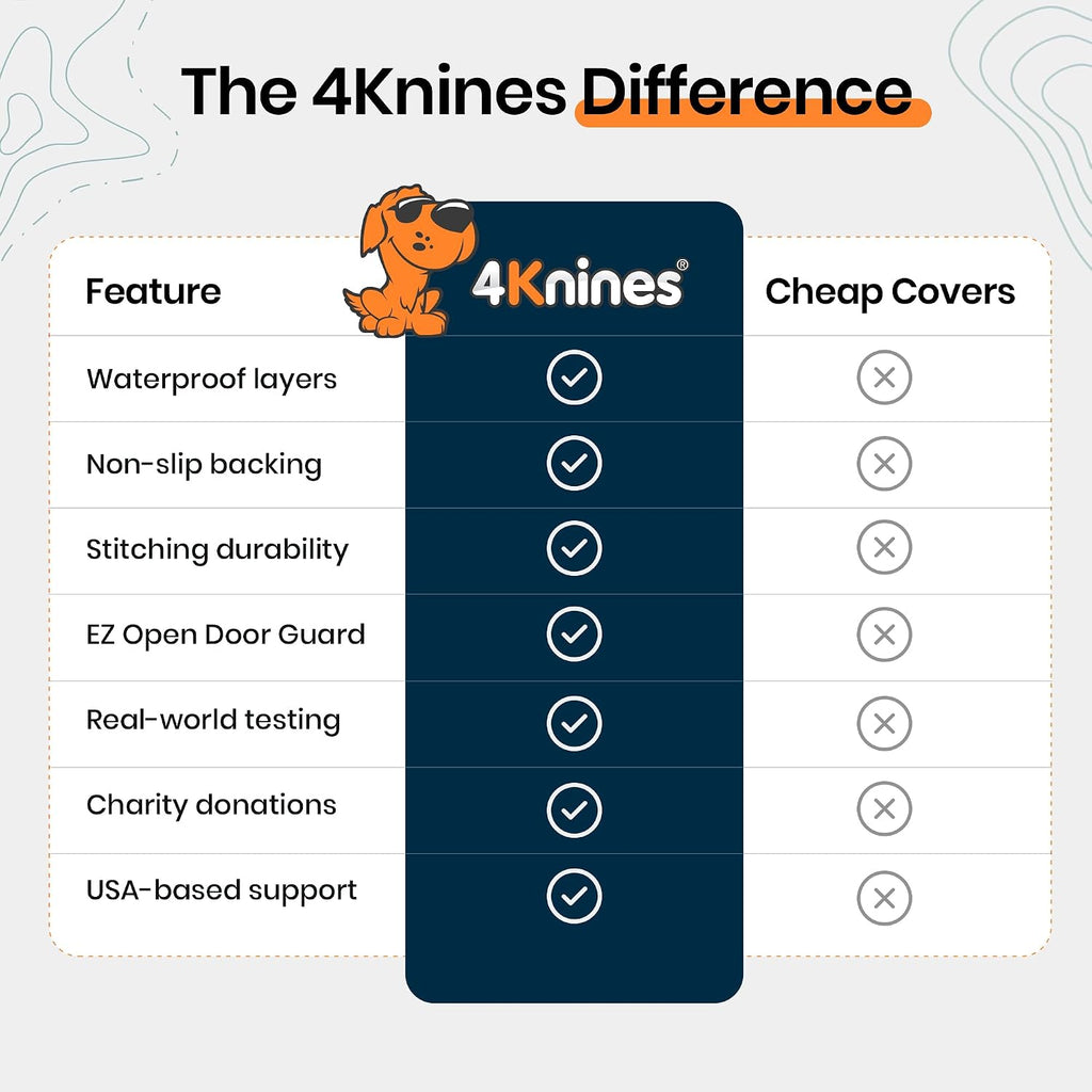 4knines dog rear seat cover for fold down, front angle view