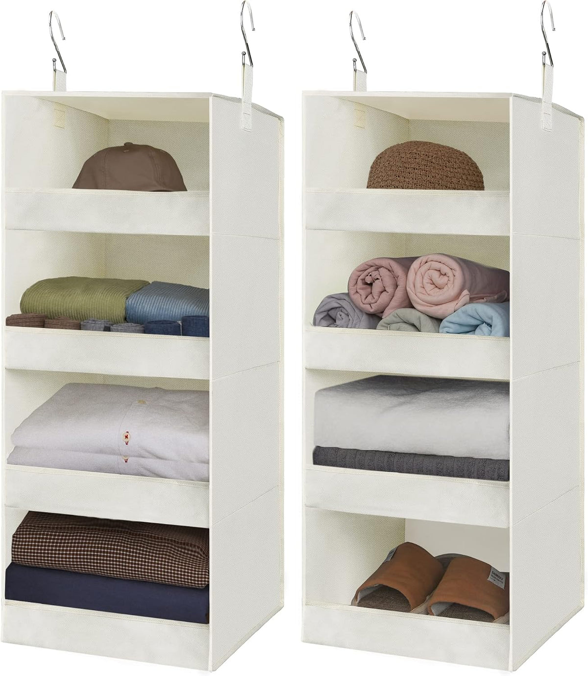 granny says 4-shelf hanging closet organizer, foldable storage, main product view