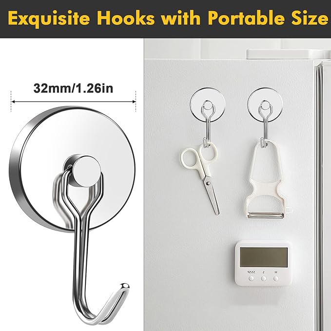 MIKEDE 110LB Magnetic Hooks, Neodymium Magnet Hooks - Image 3