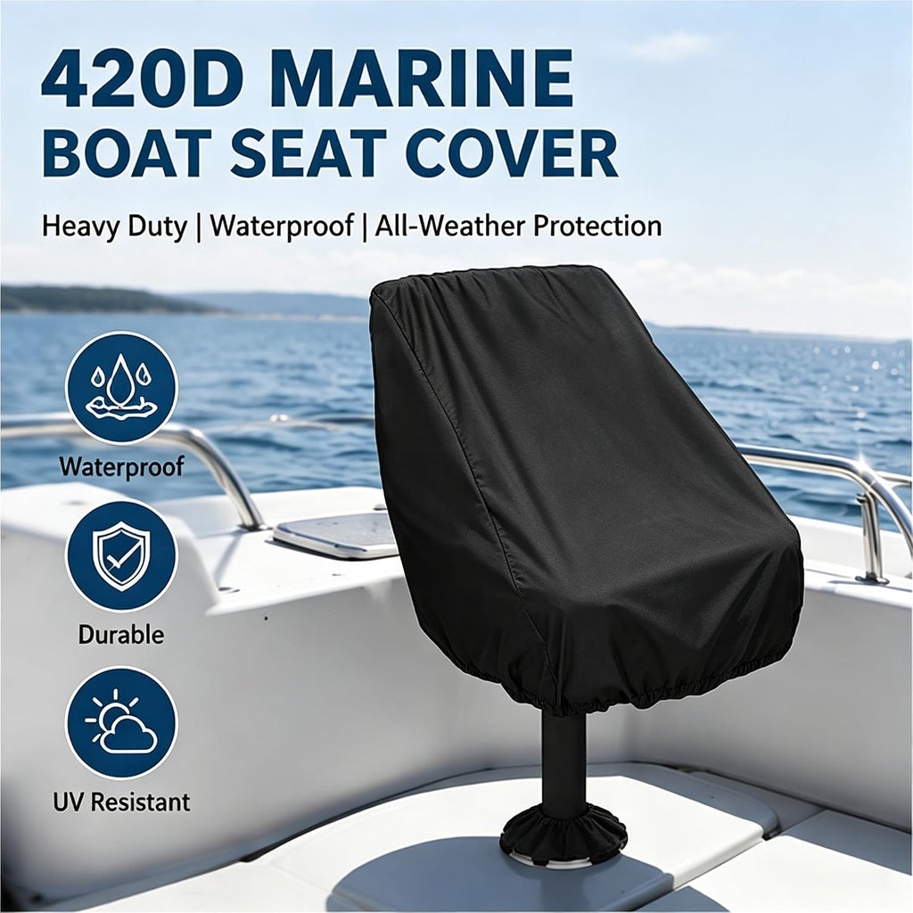 Boat Seat Cover for Sea Ray 250 Amberjack 2004-2008 | Waterproof Captains Chair Boat Seat Cover Outdoor Yacht Chair Protector