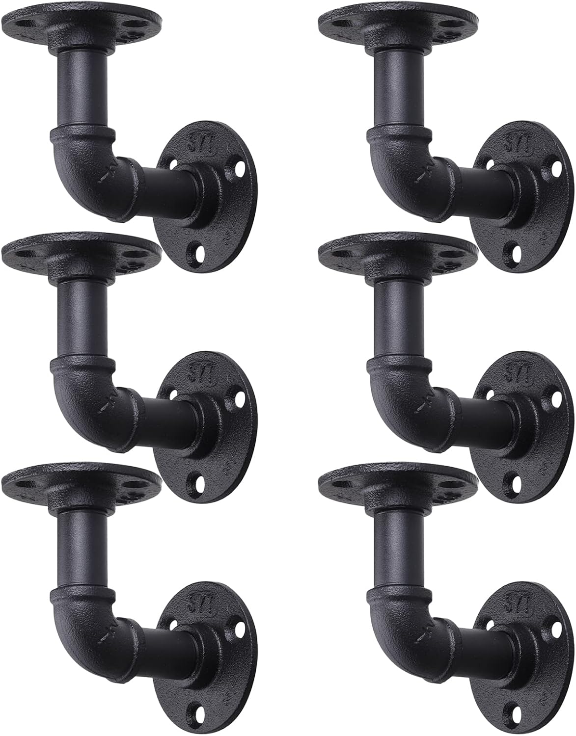 muzik 6pcs 4"×4" l pipe shelf bracket, heavy, main product view