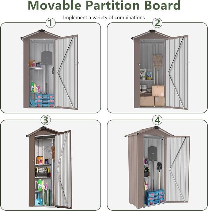 Outdoor Metal Storage Shed, Waterproof Garden Tool Shed - Image 4
