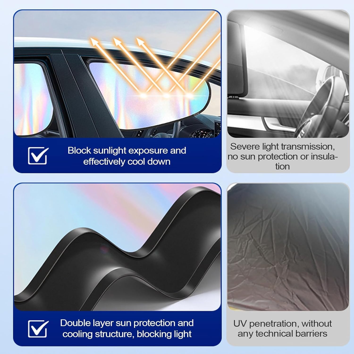 Static Cling Car Window Shades for Freightliner Cascadia/114SD Natural Gas 2014-2026, UV & Heat Blocking Side Sun Visor, Easy Install Hologram