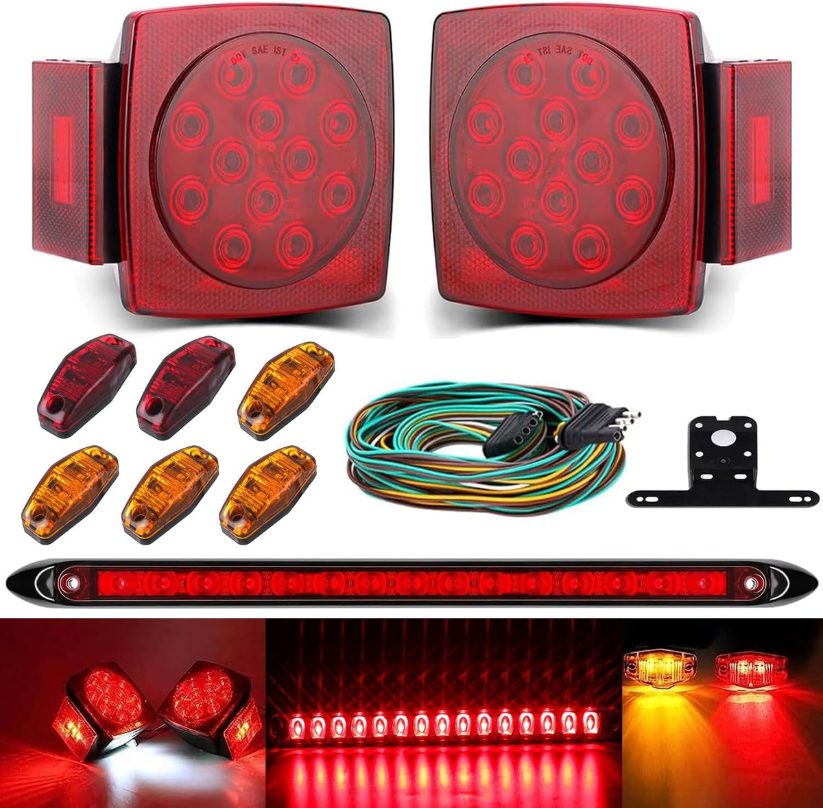 limicar trailer light kit with 15-led light bar, main product view