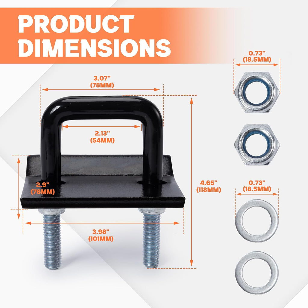 Lonffery Hitch Stabilizer 2 Inch - Anti Rattle Hitch Clamp & Tightener for Trailers, Universal 1.25"-2" Hitch, Noise Reduction, Heavy-Duty Zinc Coated, Compatible with Bike Racks & Various Receivers