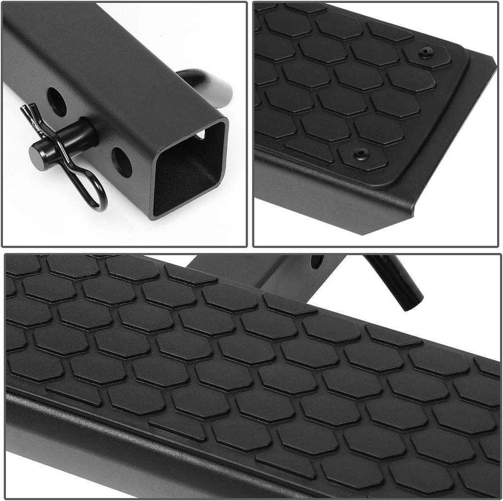 DNA Motoring Universal Trailer Truck Towing Heavy Duty 26in Hitch Step Bar for 2” Receivers, Rear Bumper Protector for Vehicle, Pickup, car, PT-ZTL-8103-BK