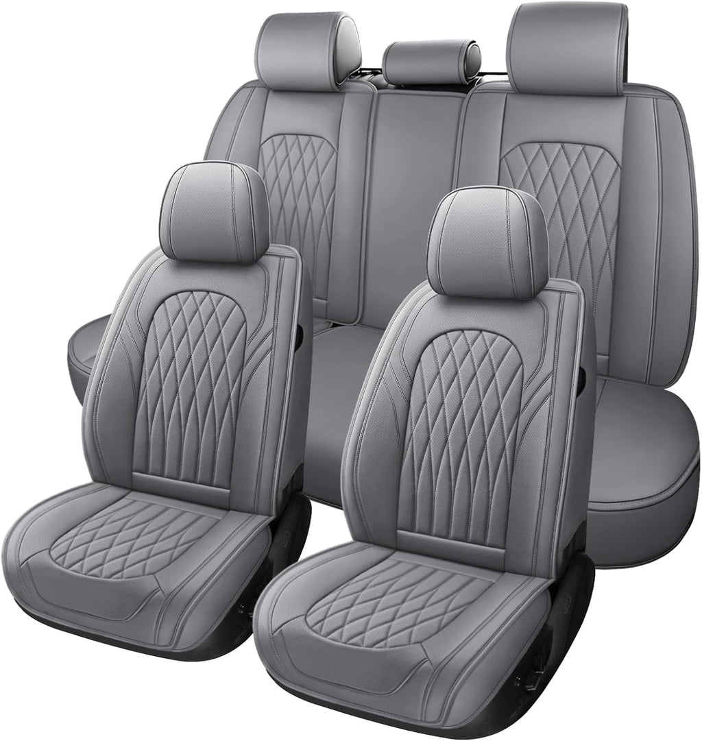 WELLDO Car Seat Covers Full Set, Faux Leather Seat Covers