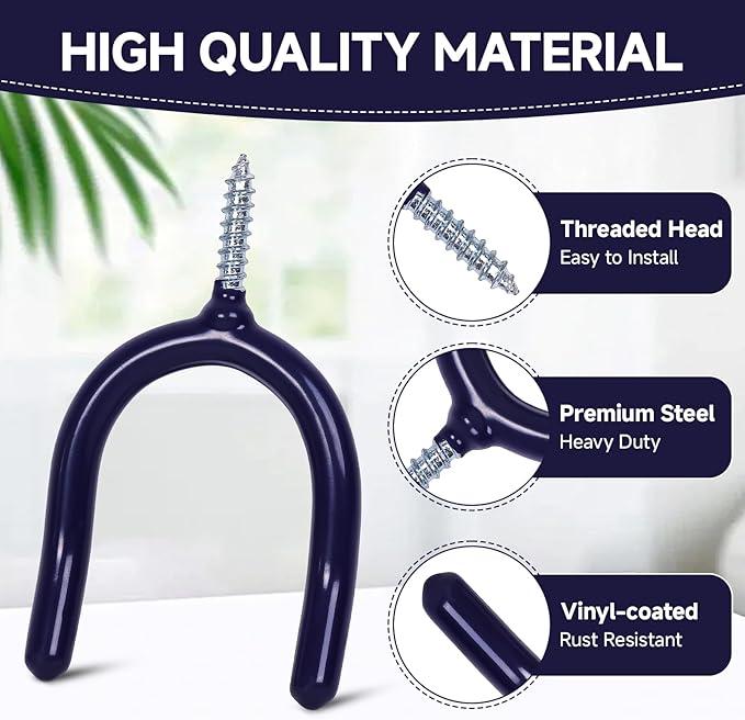 6 Pack Garage Storage System Steel U Hooks - Image 4