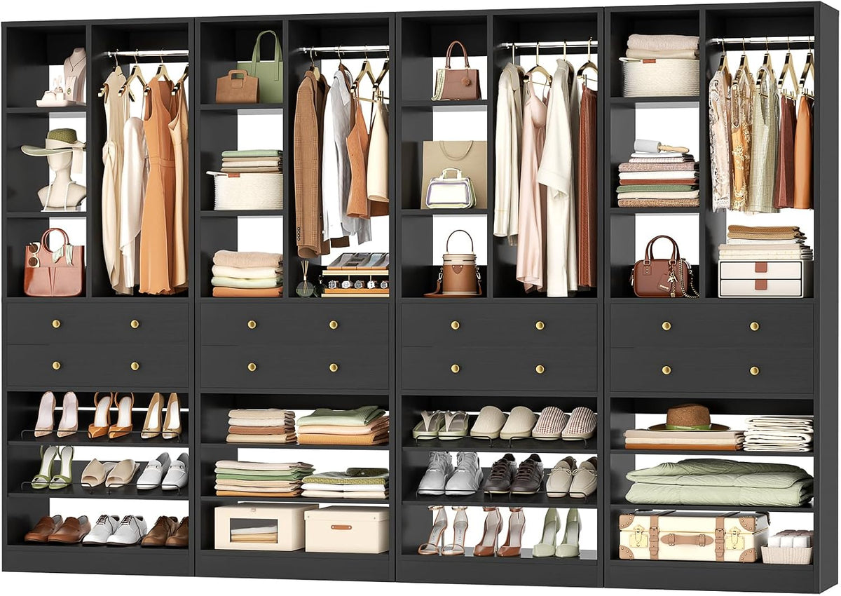 besiost closet system, 111"/9.3 ft closet organizer system, main product view