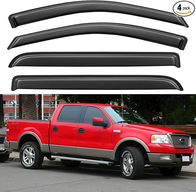 Window Visors Rain Guards for 2004 2005 2006 2007 2008 Ford F150 SuperCrew by YQAUTEC