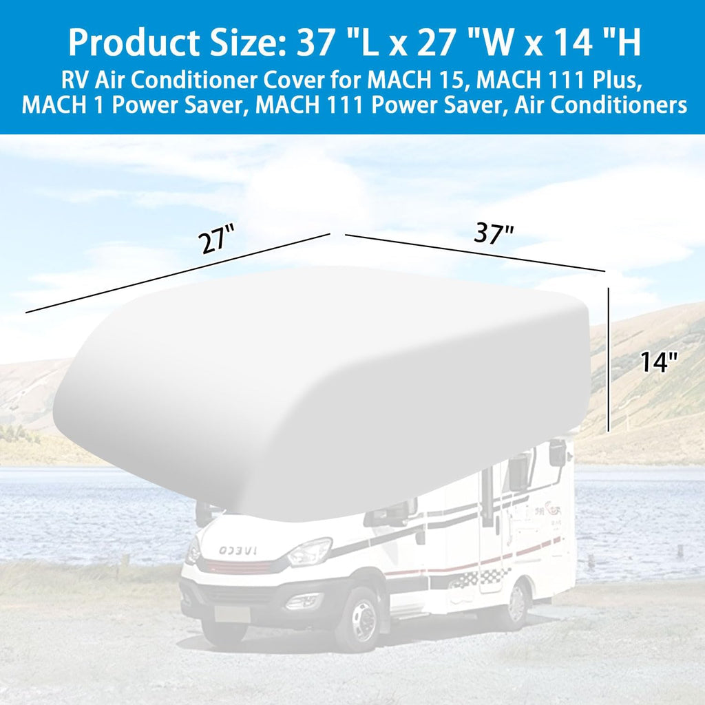 RV AC Cover for Roof for Winter Fits RecPro 9.5K, Dometic Penguin II RV Air Conditioner Winter Covers for Outside, 600D Oxford Cloth RV Camper Air Conditioner Cover Trailer AC Covers for RV Roof Unit
