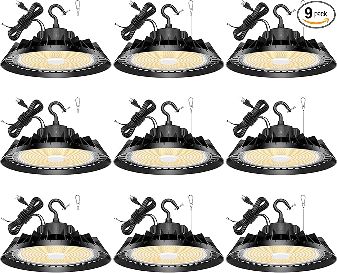 9Pack LED High Bay Lights, Super Bright 200W UFO High Bay LED Shop Lights by BBESTLED