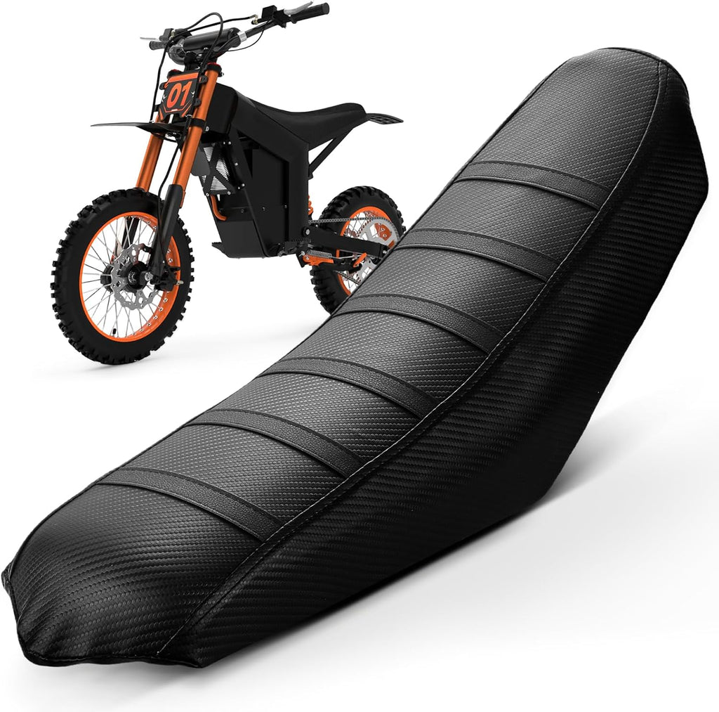 Seat Cover for Tutti Tuttio Tutto Soleil 01 Electric Dirt Bike | Non Slip Black Stripe Gripper Soft Water Proof Black