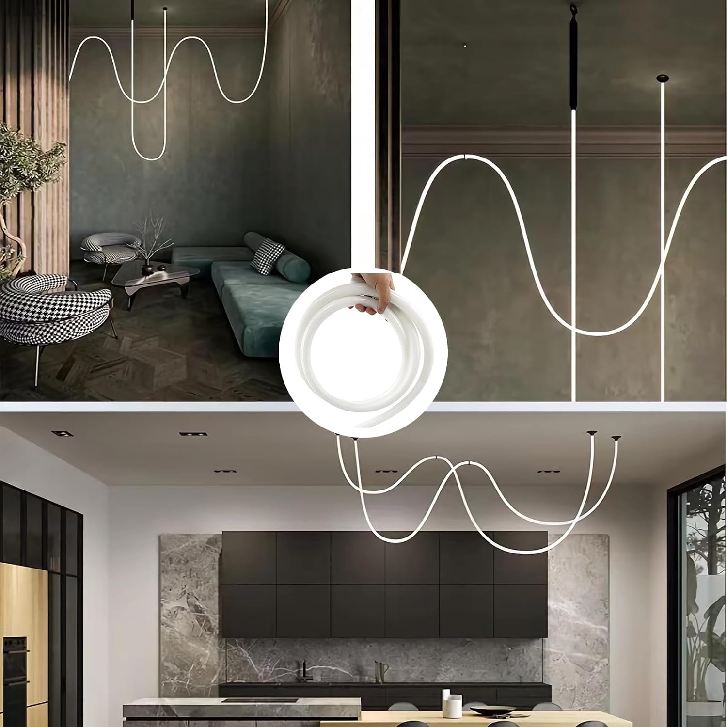 5M 360°Round LED Neon Tube, Silicone Diffuser Channel, Flexible Tube Tape Outdoor IP65 Waterproof Light Strip Cover, Tube Diameter 16mm, Suitable for 10mm LED Strip