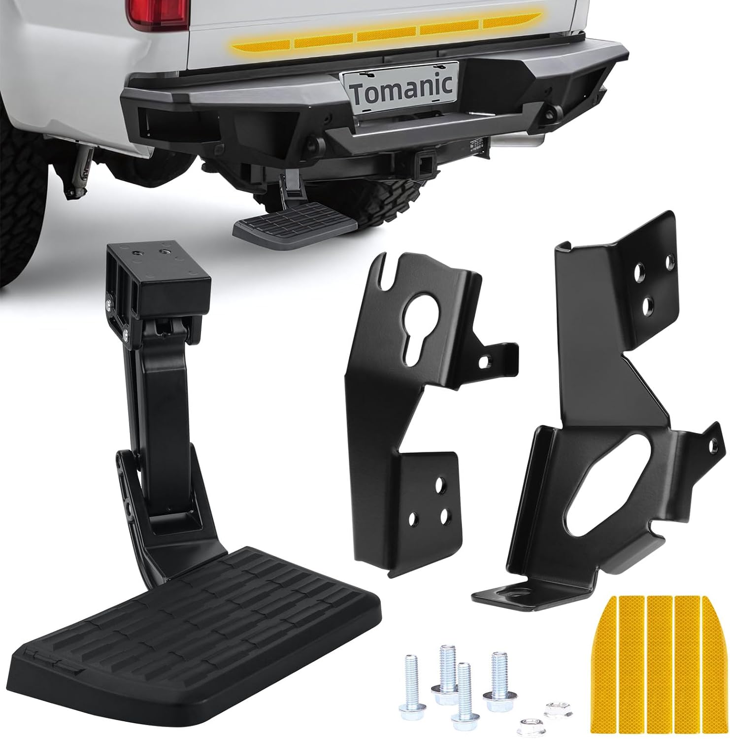 75313-01A Retractable Rear Bedstep Compatible with Ford F250 F350 F450 (2017-2023) (Not Work When F450 Vibration Damper is Installed) Pickup OEM Replacement Truck Tailgate Bumper Corner Foot Step
