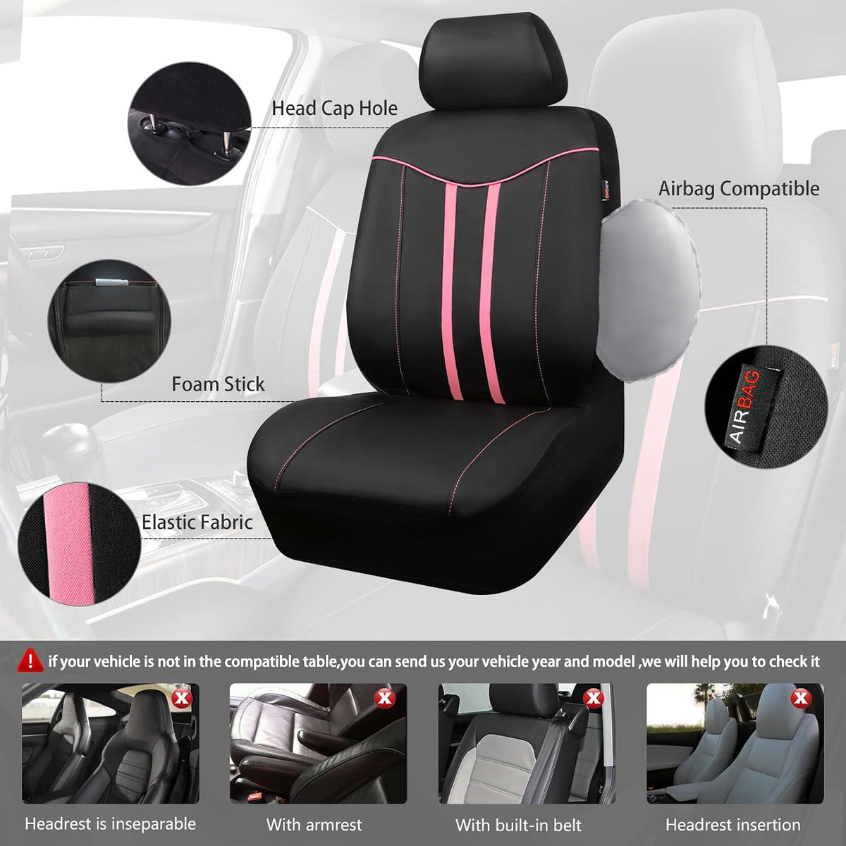 car pass car seat covers full set for, side view