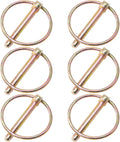 Litoexpe 6 Pcs 1/4 Inch Lynch Pin with Ring, Heavy Duty Round Linch Pins Assortment for Farm Tractors, Trucks, Trailers, Mowers (1/4”x1-3/4”)