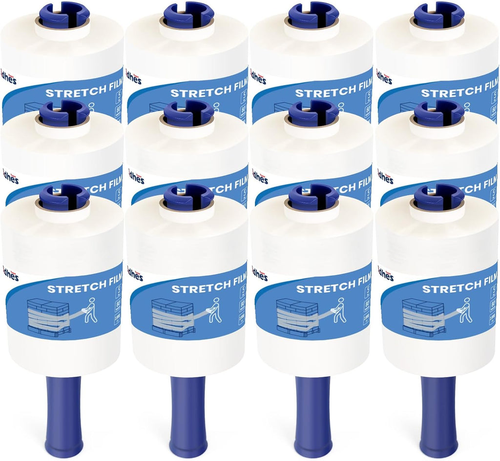ADHES Mini Hand Stretch Wrap Film, 5 Inch x 1000 Feet, Shrink Wrap Roll
